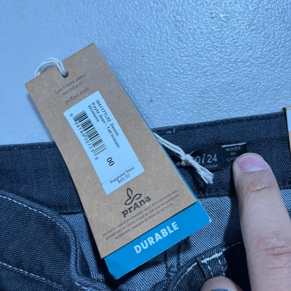 Prana Kayla High Rise Jean Women's Tall 00 24 Stretch Denim 36